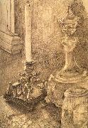 Mikhail Vrubel Still Life with a Candlestick,a carafe,and a glass France oil painting artist